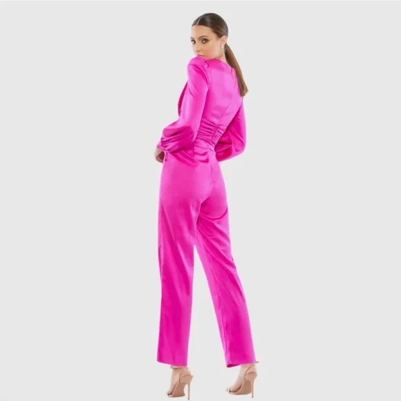 Mac Duggal Vibrant Fuchsia Jumpsuit Size 4 Style # A2647 - Picture 3 of 7